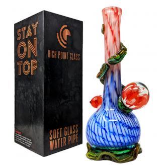 High Point Glass - 14" Floral-Bulb Ascender Water Pipe - [MAHE-1427]