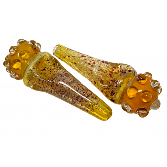 5" Gold Fumed Multi Marble Head Spoon Hand Pipe - (Pack of 2) [STJ106]