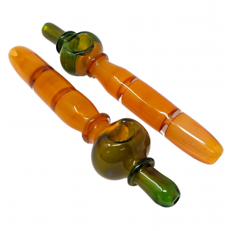 8" Gold Fumed Ombre Top Hat Dual Pinch Steamroller Hand Pipe - (Pack of 2) [STJ78]