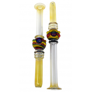 11.5" Gold Fumed Multi Rim Rasta Bowl Steamroller Hand Pipe - (Pack of 2) [STJ97]