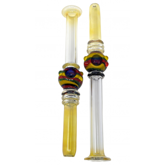 11.5" Gold Fumed Multi Rim Rasta Bowl Steamroller Hand Pipe - (Pack of 2) [STJ97]