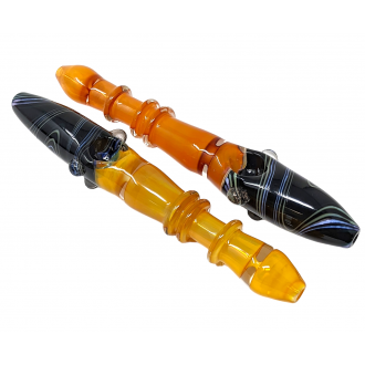 8.5" Gold Fumed Spiral Head Multi Rim Steamroller Hand Pipe - (Pack of 2) [STJ98]