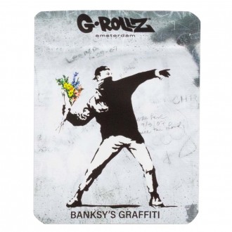 G-Rollz | Banksy's 'Flower Thrower' 65x85mm Smellproof Bags - 10ct Bags