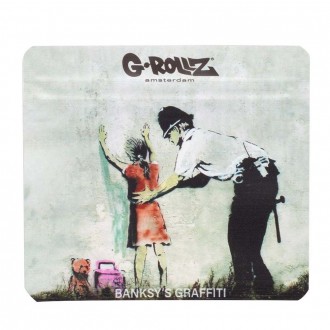 G-Rollz | Banksy 'Girl Being Frisked' 90x80mm Smellproof Bags - 10ct Bags