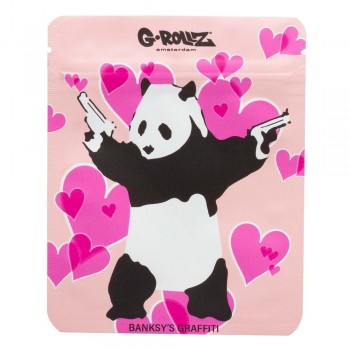 G-Rollz | Banksy's 'Panda Gunnin' 100x125mm Smellproof Bags - 8ct Bags 