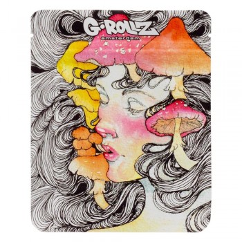 G-Rollz | 'Mushroom Lady' 100x125mm Smellproof Bags - 8ct Bags