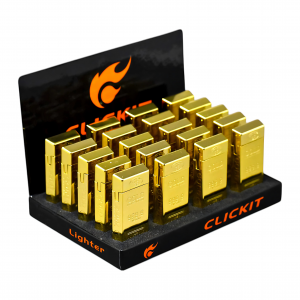 CLICKIT Gold Bar Torch Lighter - 20ct Display