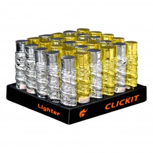 CLICKIT Dragon Single Torch - Silver & Gold Colors - 30ct Display