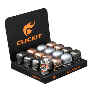 CLICKIT Skull Flame w/ Light & Sound (16CT Display)