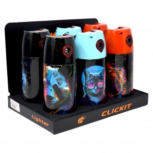 CLICKIT Animals Spraycan Torch Lighters (6CT Display)