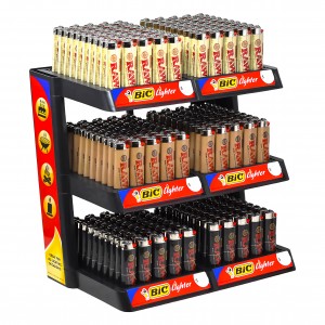 Raw Bic Lighter 3-Tier Display - Six 50ct Packs