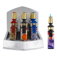 Scorch Torch - 5.5" Platinum Pencil Torch Assorted Designs/ Color - 9ct Display