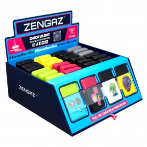 ZENGAZ Windproof Lighter Bullet Display - Assorted Designs (28CT Display)