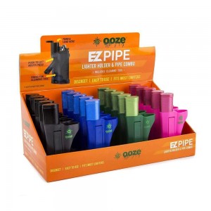 Ooze EZ Pipe Lighter Holder & Pipe Combo - 20ct Display