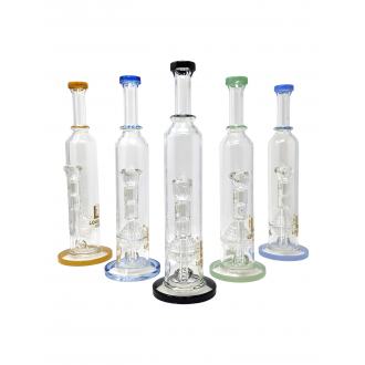 14" Loud Cloud Glass Round Perc Water Pipe [10259]