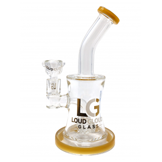 8" Loud Cloud Glass Barrel Perc Water Pipe [10277]