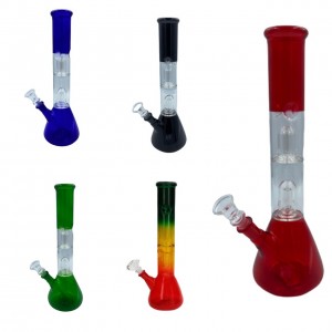 12'' 2 Dome Perc Colored Water Pipe [JA51]