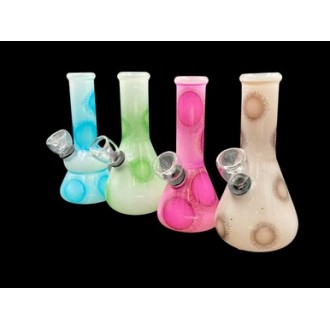 5'' Assorted Mini Sparkle Dot Beaker Water Pipe - [XWP5M]