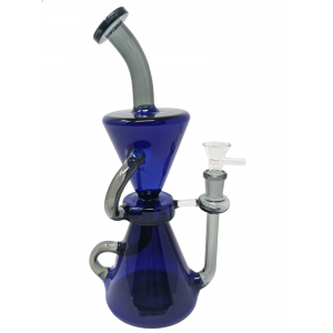 10" On Point Glass Full Color Hourglass Recycler Water Pipe Rig - [ABC160]