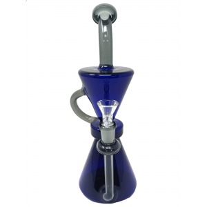 10" On Point Glass Full Color Hourglass Recycler Water Pipe Rig - [ABC160]