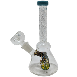 6" Mini Diamond Twist Neck Fused Showerhead Perc Beaker Water Pipe - [BK211]