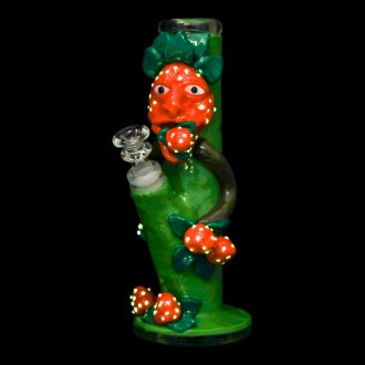 Clover Glass - 9" Fruity Tooty, Extra Dooby Water Pipe - Glow in the Dark