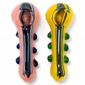 4" Dicro & Frit Art Hand Pipe (Pack Of 2) [BK237]