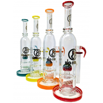 Big Mom Glass - 14" Inline Perc W/ Wig Wag Splash Guard Water Pipe [BOG001]