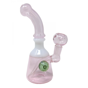 7.5" Dual Color Accent 2-Rim Bent Neck Water Pipe [CJ04]