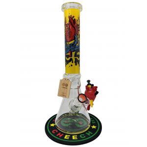 15" Cheech Glass "Cross My Heart and Hope to High" Beaker Water Pipe with Dab Pad - [CHE-222]