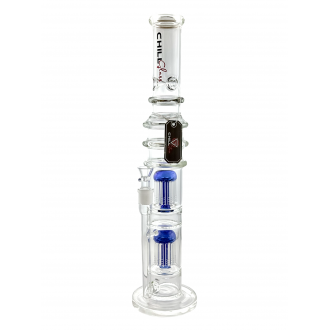 Chill Glass - 20.4" Chill Glass Double Tree Perc Water Pipe - [JLA-74]