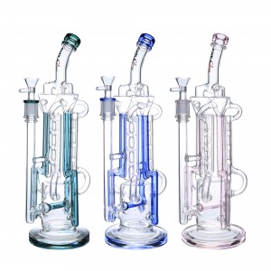 13.77" Chill Glass Multi Chamber Recycler Water Pipe [JLB-207]