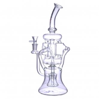 Chill Glass - 13" 3-Barrel Matrix Perc Multi Chamber Recycler Water Pipe - [JLB-208]