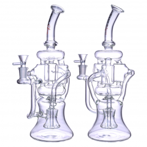 Chill Glass - 13" 3-Barrel Matrix Perc Multi Chamber Recycler Water Pipe - [JLB-208]