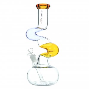Chill Glass - 14" Colorfusion Mystery 2-Kink Zong Water Pipe - [JLB-43]
