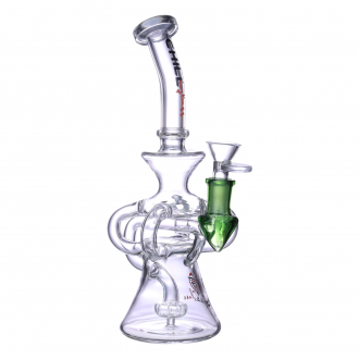 Chill Glass - 10" Shower Head Perc Recycler Water Pipe W/ Ash Catcher - [JLD-23]