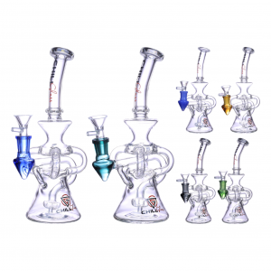 Chill Glass - 10" Shower Head Perc Recycler Water Pipe W/ Ash Catcher - [JLD-23]