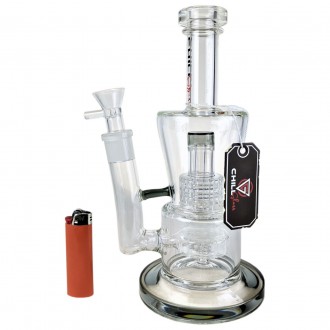 Chill Glass - 10" ColorT Matrix Circ Perc Water Pipe 18Female - Green [JLE-177]