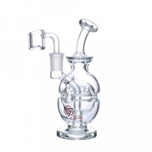 5.7" Chill Glass Mini Fab Egg Perc Water Pipe Rig - [JLE194]