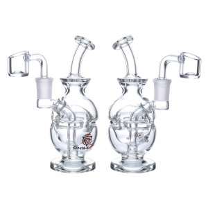 5.7" Chill Glass Mini Fab Egg Perc Water Pipe Rig - [JLE194]