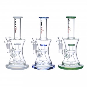 9" Chill Glass Straight Neck W/ Water Pipe Shape Perc Water Pipe  [JLE229]