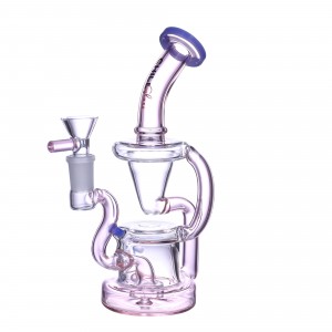 Chill Glass - 8" Fumed Hourglass Recycler Water Pipe - [JLE-253]