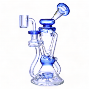 Chill Glass - 8" Delicacy Art In Each Swirl Recycler Water Pipe - [JLE-342]