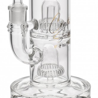 Crystal Series by HPG - 10" Double UFO Perc Water Pipe Rig - [ES2236-BX]