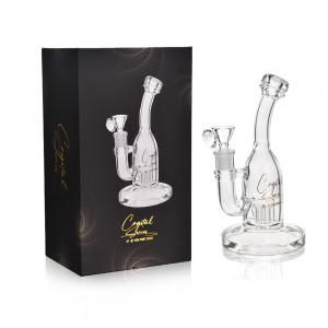 Crystal Series by HPG - 8" Mini Bottle W/ Reinforced Tree Perc Water Pipe - [ES2237-BX]