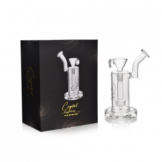 Crystal Series by HPG - 8.11" Low Profile Down Stem Diamond Net Perc Water Pipe - [ES2258-BX]