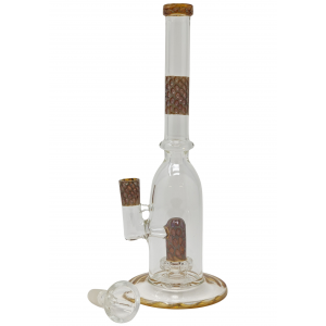 10.5" Honeycomb Accent UFO Perc Cylinder Water Pipe Rig - [D1509]