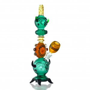 11.5" Devilish Horned Skull Water Pipe - Assorted Colors