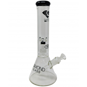 13.5" Diamond Glass Matrix Perc Beaker Water Pipe [DGW1014-14]