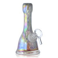 6'' Mini Tri-Color Bell Soft Glass Water Pipe - Glass On Glass [E58096G]